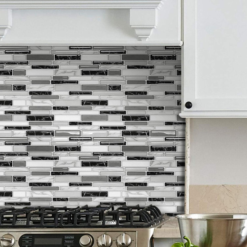 Mofine LLC 10 Sheet Peel And Stick Backsplash Tile, 3d Vinyl Fireproof